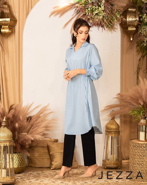 Long Sleeve Below-Knee Polyester Top 62863